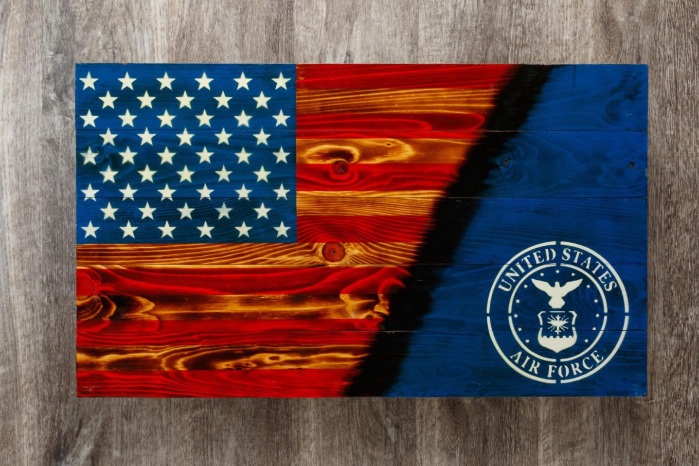 Air force Wooden American flag wall art