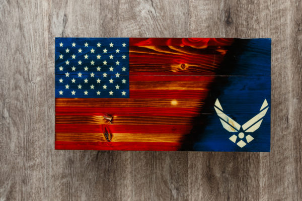 US Flag - Air Force Wings Only - Burned In - Star Spangled D-Signs