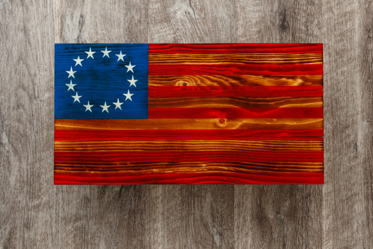 Betsy ross wooden American flag wall art