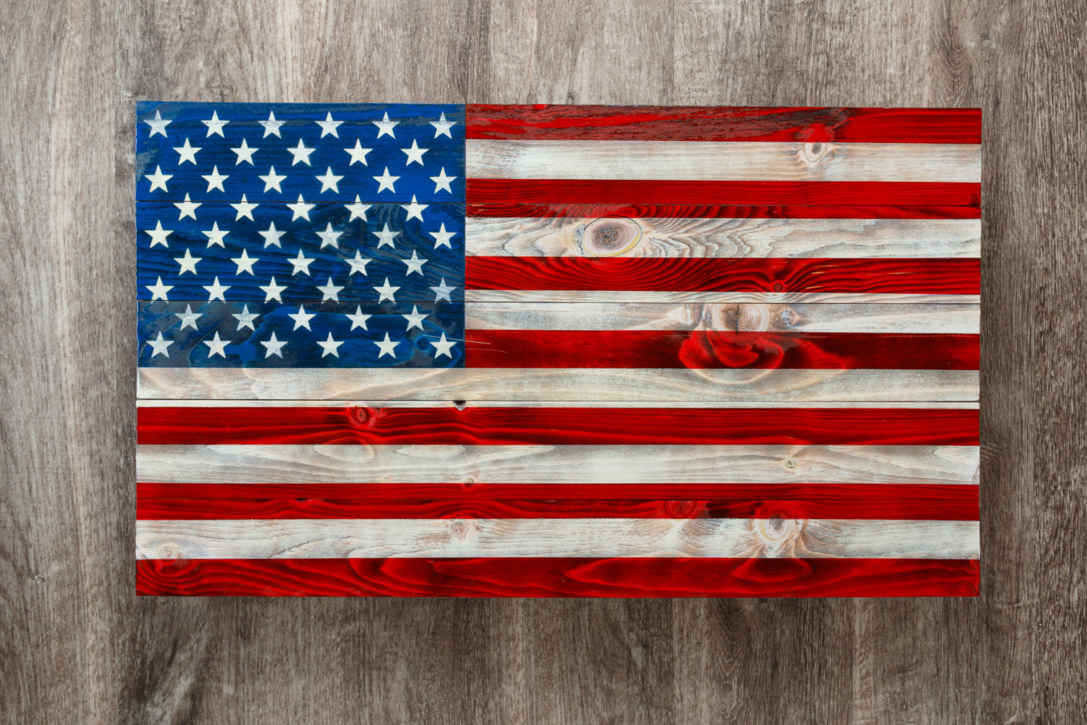 Wooden American flag wall art